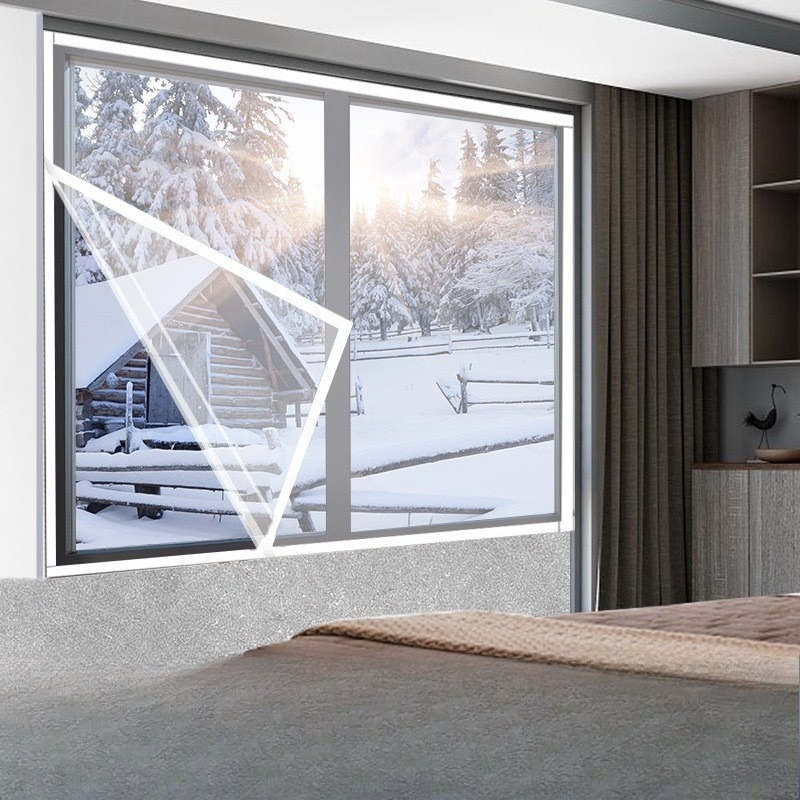 Window Insulation Film - Zimowe Przezroczyste Ekranowe Okna Samoprzylepne Wiatroodporne