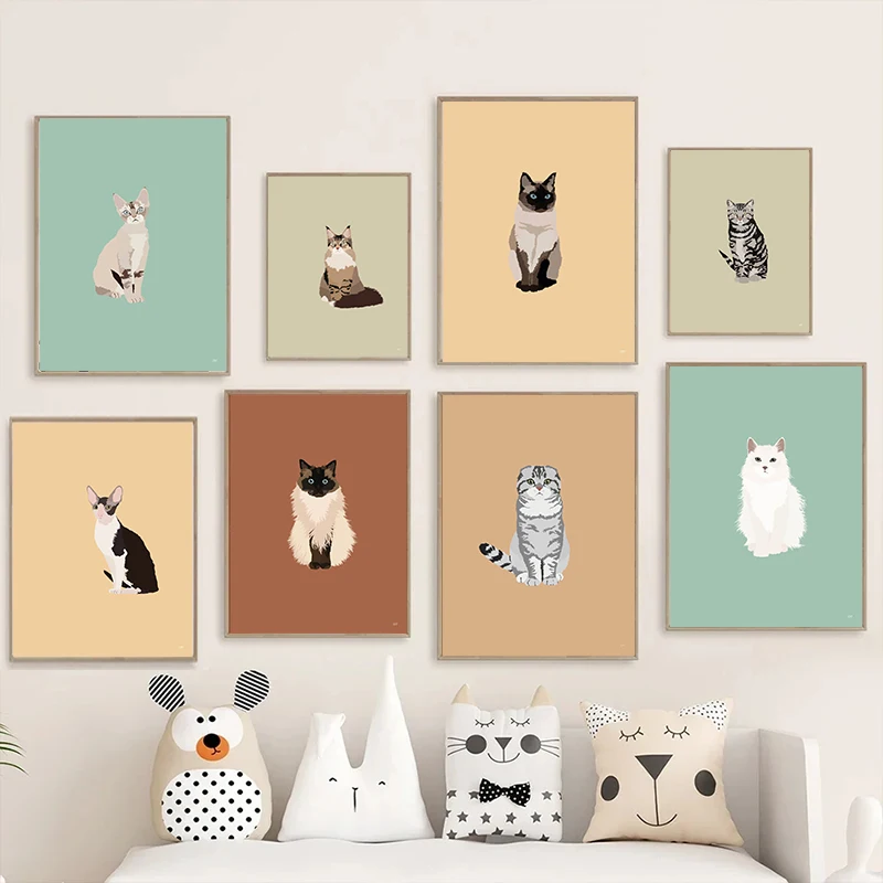 Home Improvement Kids - Urocze plakaty z kotami siamezami, sfinksem,