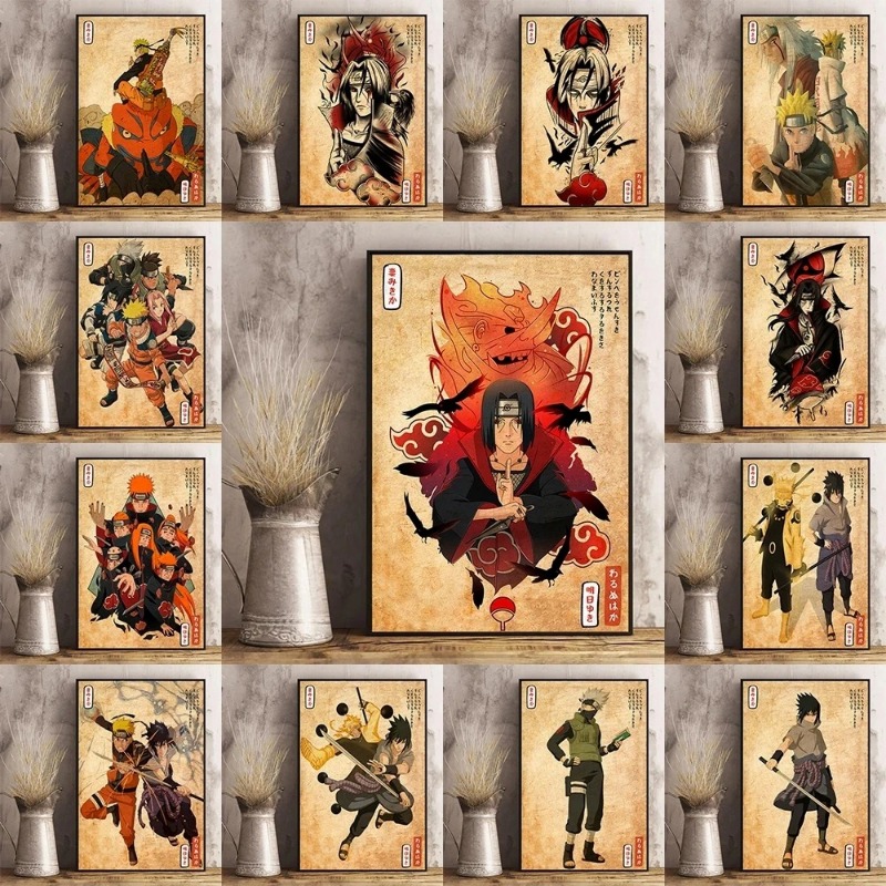 Home Improvement Furniture - Japońskie anime Naruto Plakat Retro Art