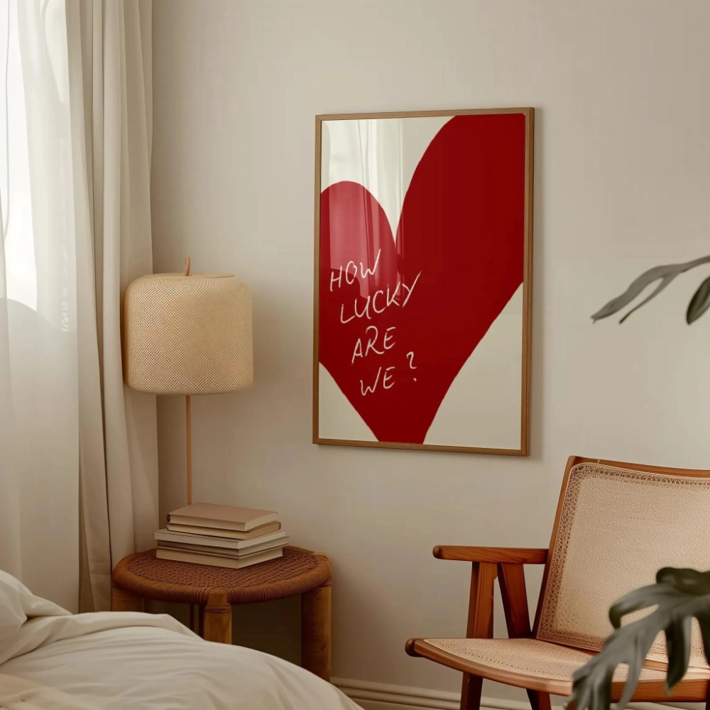 Home Improvement Furniture - Jak Szczęśliwi Jesteśmy Różowo-Czerwony Plakat na