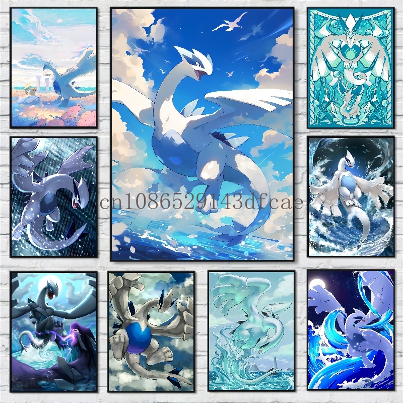 Home Improvement Furniture - Japońskie anime peryferyjne Pokemon Lugia plakat