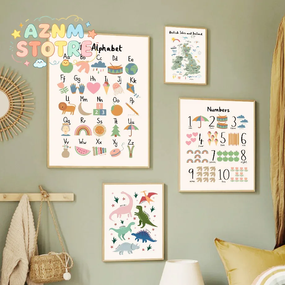 Home Improvement Kids - Mapa świata zwierząt, dinozaury, alfabet, cyfry
